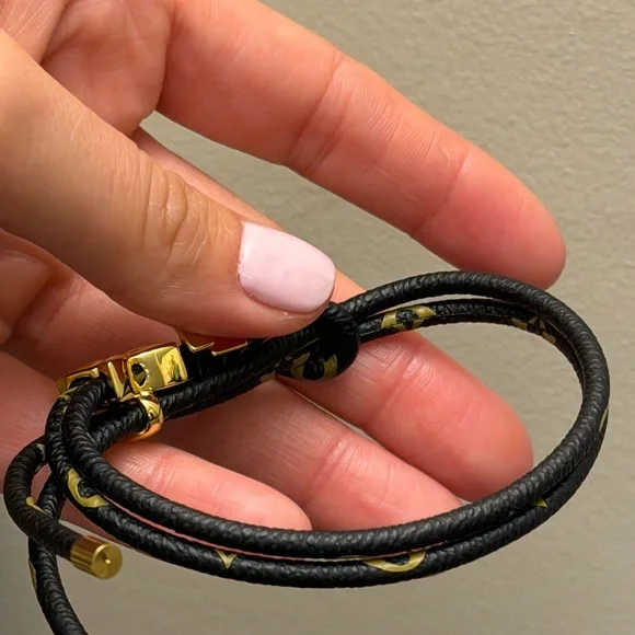 Gold lv leather black and tan Bracelet - Picture 7 of 11